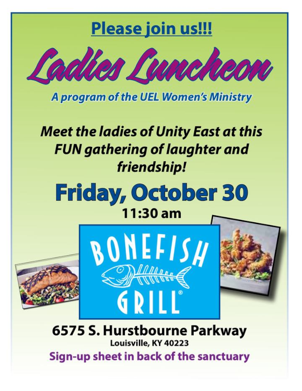 Ladies Lunch October 30