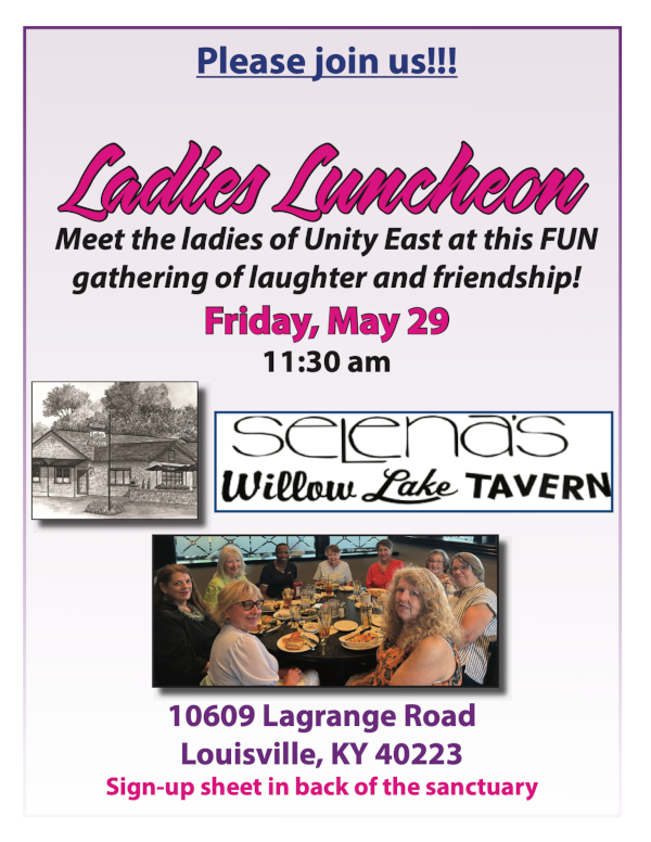 Ladies Lunch May 29 at